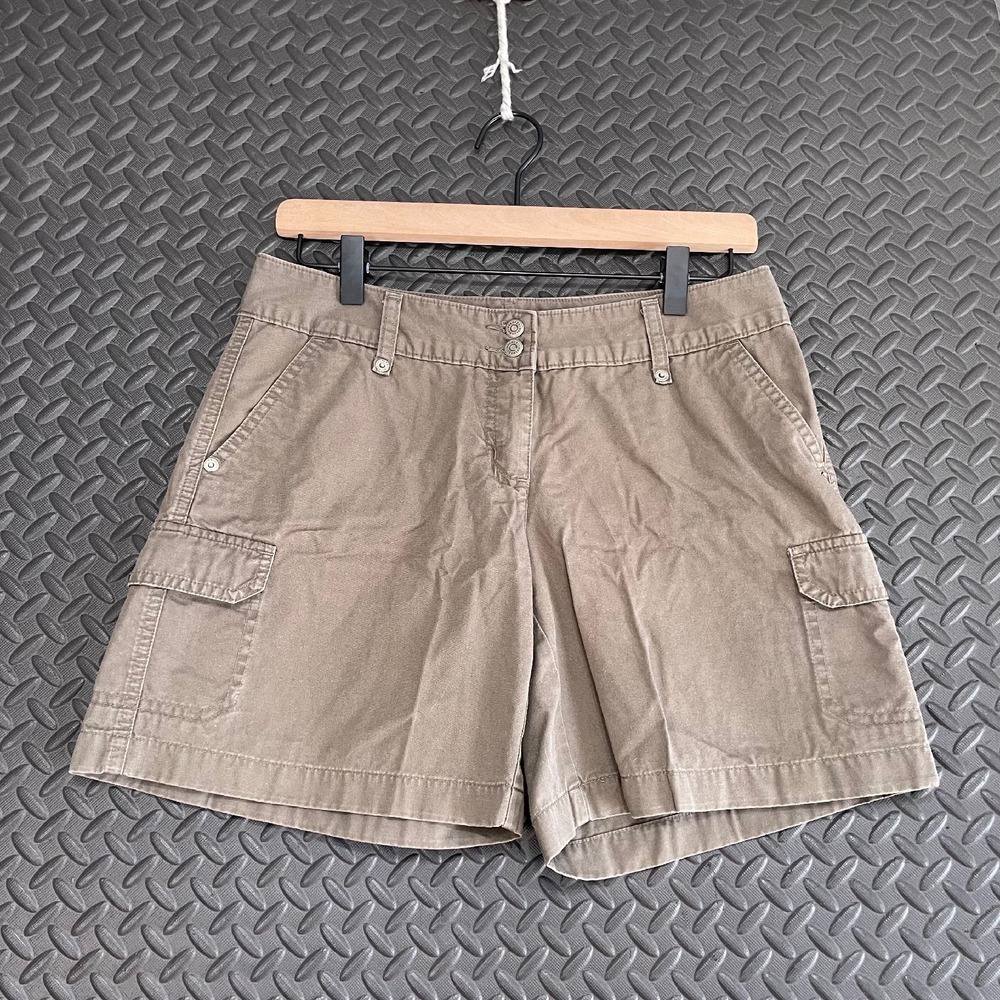 Vintage‎ Halogen Brown Cargo Utility Casual Wear Shorts 7" Inseam Women's Size 2
